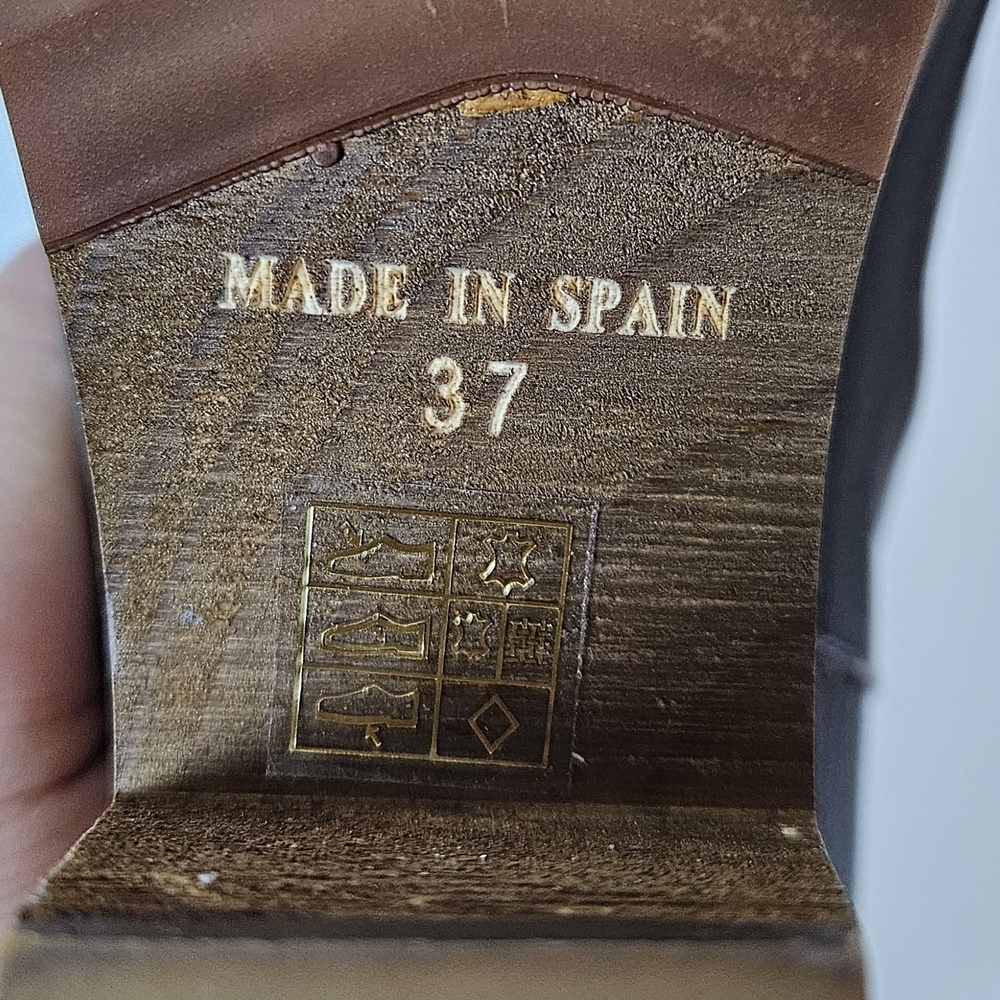 Free People Suri Clog Leather With Chunky Wooden Platform Made In Spain 37 - Picture 11 of 12